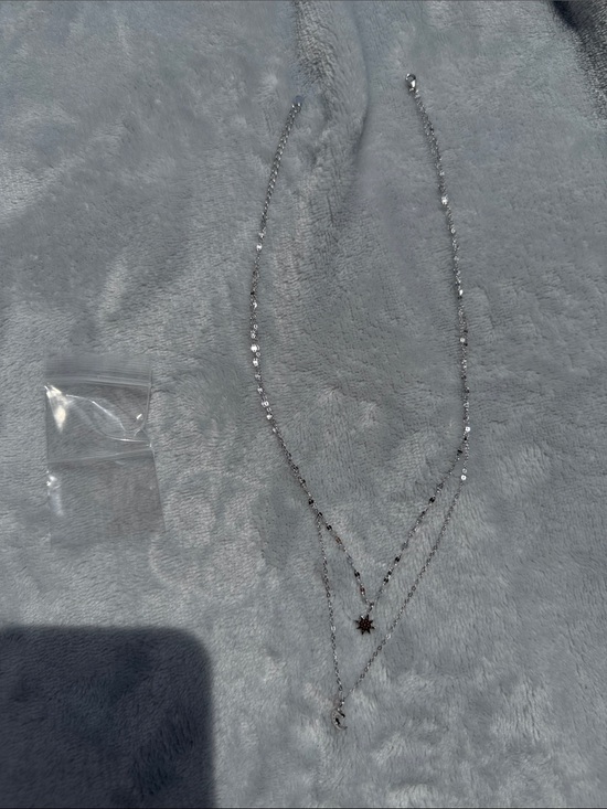 Jewelry - Delicate Silver Layered Star & Crescent Necklace - Women Jewelry